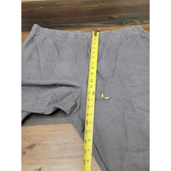 Company Ellen Tracy 100% Linen Gray Pants Pull-on Drawstring Lagenlook Size XXL - Picture 8 of 10